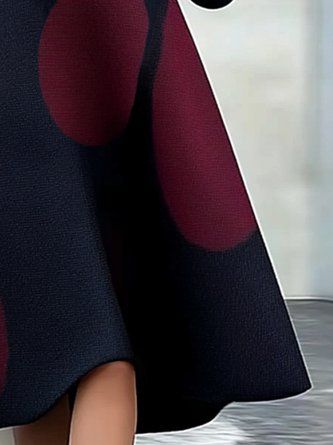 Elegant Polka Dots Turtleneck Sweater Dress
